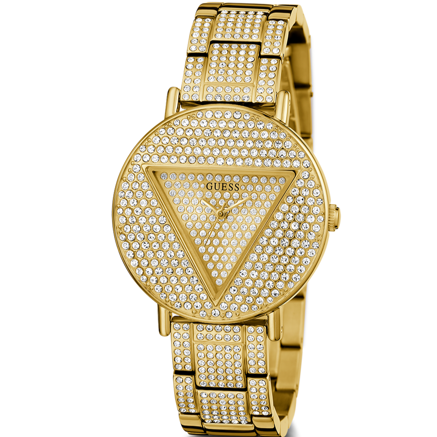 Guess Trend Diamonds Gold Dial Gold Steel Strap Watch for Women - GW0512L2