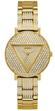 Guess Trend Diamonds Gold Dial Gold Steel Strap Watch for Women - GW0512L2