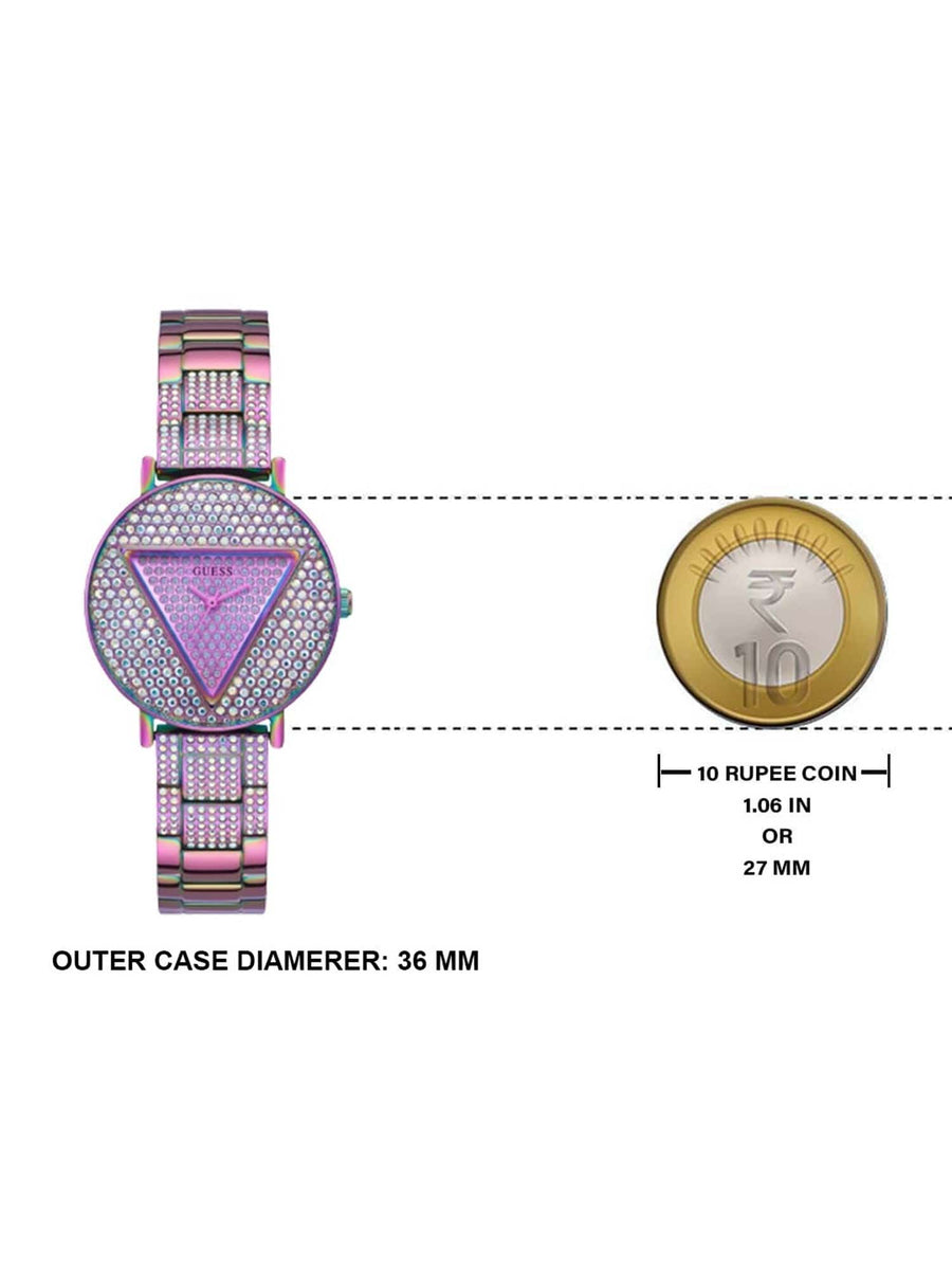 Guess Trend Diamonds Purple Dial Purple Steel Strap Watch for Women - GW0512L4
