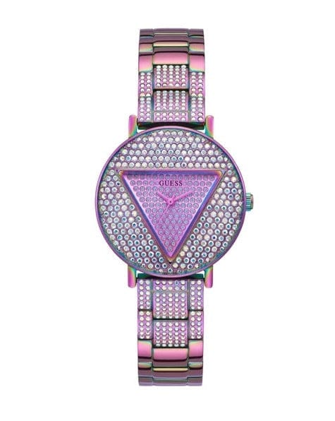 Guess Trend Diamonds Purple Dial Purple Steel Strap Watch for Women - GW0512L4