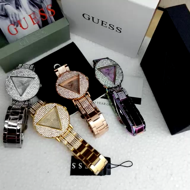 Guess Trend Diamonds Silver Dial Silver Steel Strap Watch for Women - GW0512L1