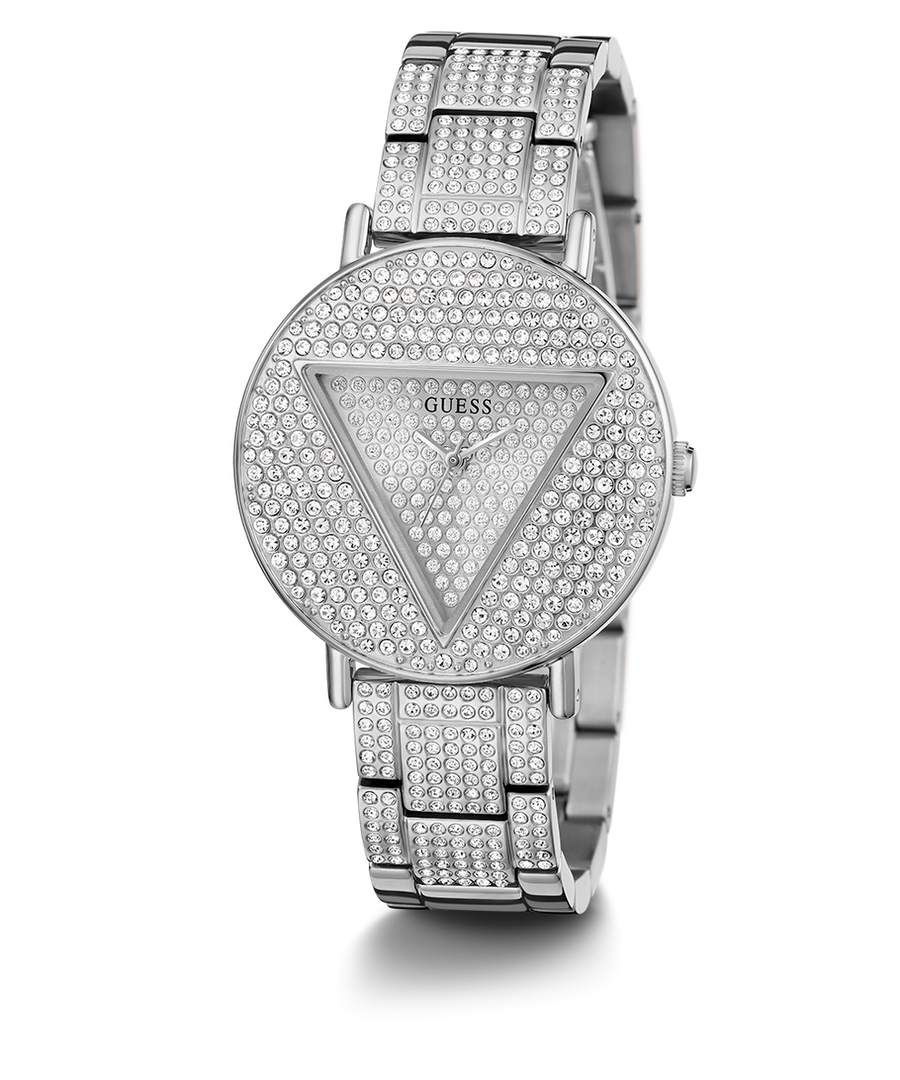 Guess Trend Diamonds Silver Dial Silver Steel Strap Watch for Women - GW0512L1