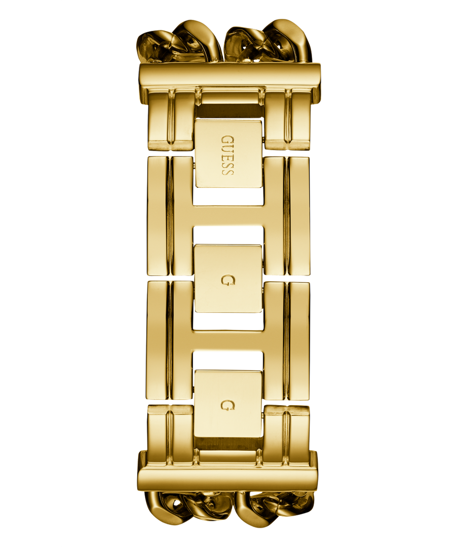 Guess Trend Multi Chain Black Dial Gold Steel Strap Watch for Women - U1117L5