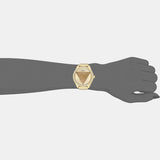 Guess Tri Glitz Quartz Diamonds Gold Dial Gold Mesh Bracelet Watch For Women - W1142L2