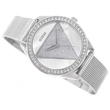 Guess Tri Glitz Quartz Silver Dial Silver Mesh Bracelet Watch For Women - W1142L1