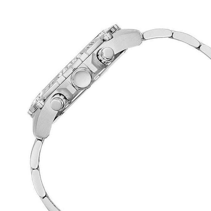 Guess Trophy Chronograph Diamonds Black Dial Silver Steel Strap Watch for Men - GW0390G1