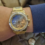 Guess Confetti Diamonds Gold Dial Gold Steel Strap Watch for Women - W0774L2