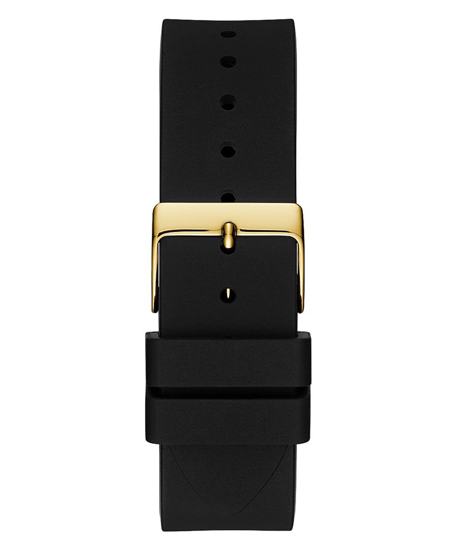 Guess Venus Diamonds Black Dial Black Rubber Strap Watch for Women - GW0118L1