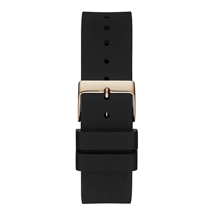 Guess Venus Diamonds Black Dial Black Rubber Strap Watch for Women - GW0118L2