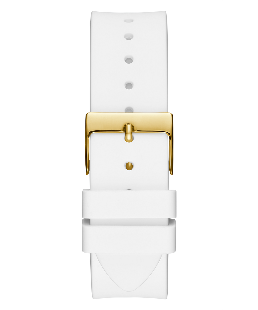 Guess Venus Diamonds White Dial White Rubber Strap Watch for Women - GW0118L5