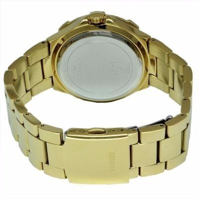 Guess Vista Diamonds Gold Dial Gold Steel Strap Watch for Women - W13573L1