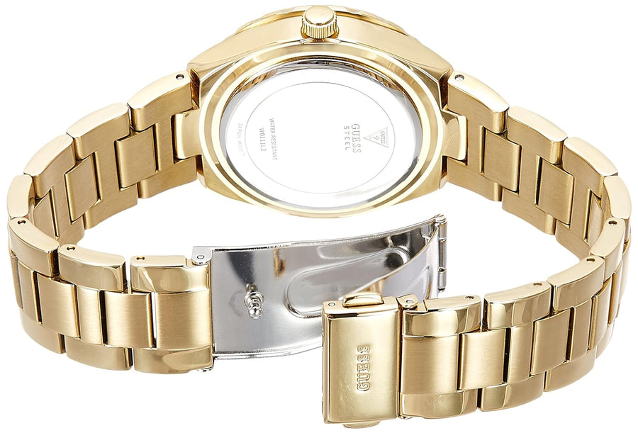 Guess Viva Diamonds Gold Dial Gold Steel Strap Watch for Women - W0111L2