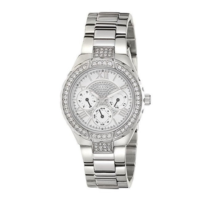 Guess Viva Quartz Silver Dial Silver Steel Strap Watch For Women - W0111l1
