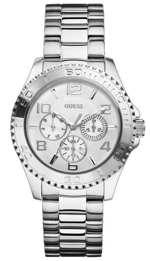 Guess BFF Multifunction Silver Dial Silver Steel Strap Watch for Women - W0231L1