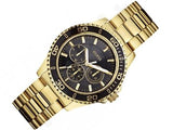 Guess BFF Multifunction Black Dial Gold Steel Strap Watch for Women - W0231L3