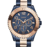 Guess BFF Multifunction Blue Dial Two Tone Steel Strap Watch for Women - W0231L6