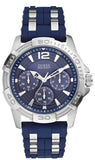 Guess Oasis Multifunction Blue Dial Two Tone Steel Strap Watch for Men- W0366G2