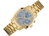 Guess Mini Sunrise Quartz Blue Dial Gold Steel Strap Watch For Women - W0448L6