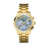 Guess Mini Sunrise Quartz Blue Dial Gold Steel Strap Watch For Women - W0448L6