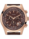 Guess Pursuit Chronograph Brown Dial Brown Leather Strap Watch for Men - W0500G3