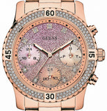 Guess Confetti Pink Dial Rose Gold Steel Strap Watch For Women - W0774L3