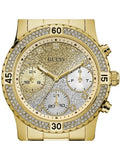 Guess Confetti Diamonds Silver Dial Gold Steel Strap Watch for Women - W0774L5