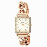 Guess Vanity Diamonds Silver Dial Gold Steel Strap Watch for Women - W1030L4