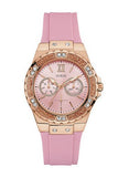 Guess Rose Gold Dial with Diamonds Pink Rubber Strap Watch For Women - W1053L3