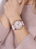 Guess Solar Rose Gold Dial Pink Rubber Strap Watch For Women - W1135L2