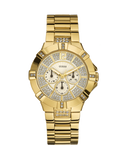 Guess Vista Diamonds Gold Dial Gold Steel Strap Watch for Women - W13573L1