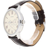 Guess Wafer Quartz White Dial Brown Leather Strap Watch For Men - W70016G2