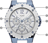 Guess Overdrive Chronograph White Dial White Rubber Strap Watch for Women - W0149L6