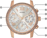 Guess Mini Surprise Analog Silver Dial Rose Gold Steel Strap Watch For Women - W0623L2