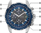 Guess Octane Chronograph Blue Dial Two Tone Steel Strap Watch for Men - W1046G2