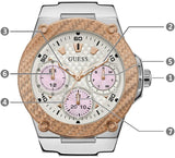 Guess Zena Quartz White Dial Pink Rubber Strap Watch For Women - W1094L4