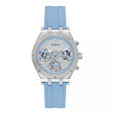 Guess Heiress Diamonds Blue Dial Blue Rubber Strap Watch for Women - GW0407L1