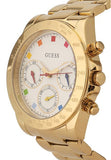 Guess Exclusive Multi Color White Dial Gold Steel Strap Watch for Women - GW0457L1