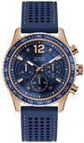 Guess Fleet Blue Dial Blue Rubber Strap Watch for Men - W0971G3