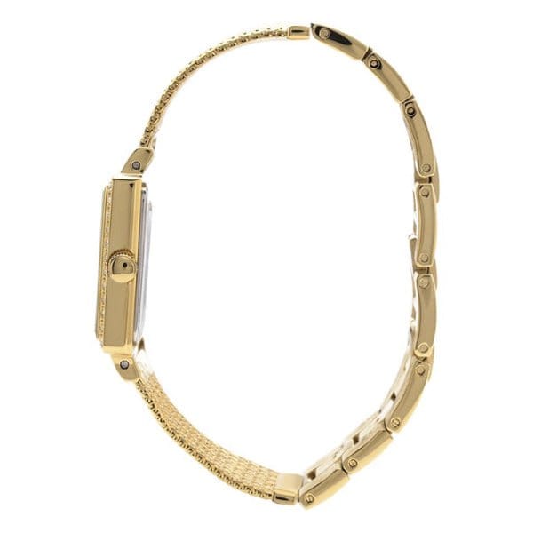 Guess White Dial Gold Mesh Bracelet Watch For Women - W0826L2
