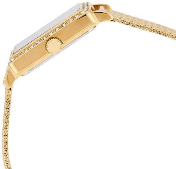 Guess White Dial Gold Mesh Bracelet Watch For Women - W0826L2