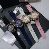 Guess Zena Analog White Dial White Rubber Strap Watch For Women - W1094L1