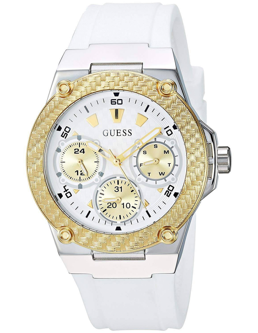 Guess Zena Analog White Dial White Rubber Strap Watch For Women - W1094L1