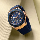 Guess Zena Blue Dial Blue Silicone Strap Watch For Women - W1049L2