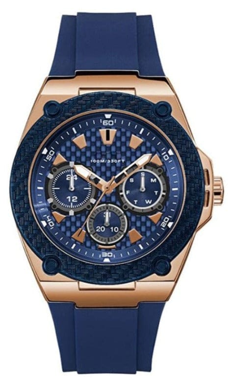 Guess Zena Blue Dial Blue Silicone Strap Watch For Women - W1049L2
