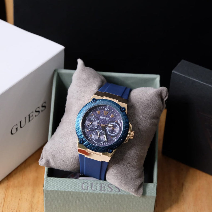 Guess Zena Blue Dial Blue Silicone Strap Watch For Women - W1094L2