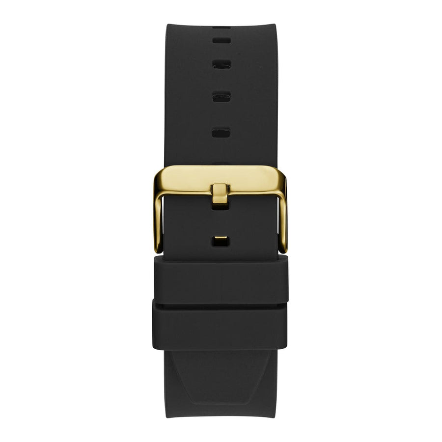 Guess Zeus Multifunction Crystals Black Dial Black Silicone Strap Watch For Men - GW0208G4