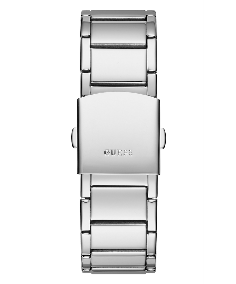Guess Zeus Multifunction Diamonds Silver Dial Silver Steel Strap Watch for Men - GW0209G1