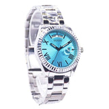 Guess Luna Quartz Blue Dial Silver Steel Strap Watch For Women - GW0308L4