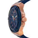 Guess Rigor Blue Dial Blue Silicone Strap Watch For Men - W0247G3