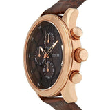 Guess Analog Chronograph Brown Dial Brown Leather Strap Watch For Men - W14052G2